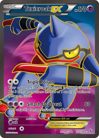 Toxicroak EX (102 Full Art) (Flashfire) — PSA 9