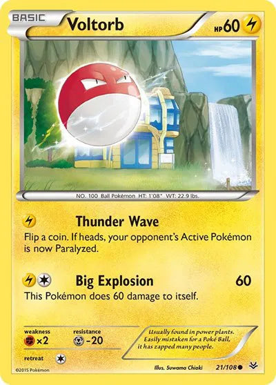 Voltorb 21 · Reverse Holofoil (Roaring Skies)