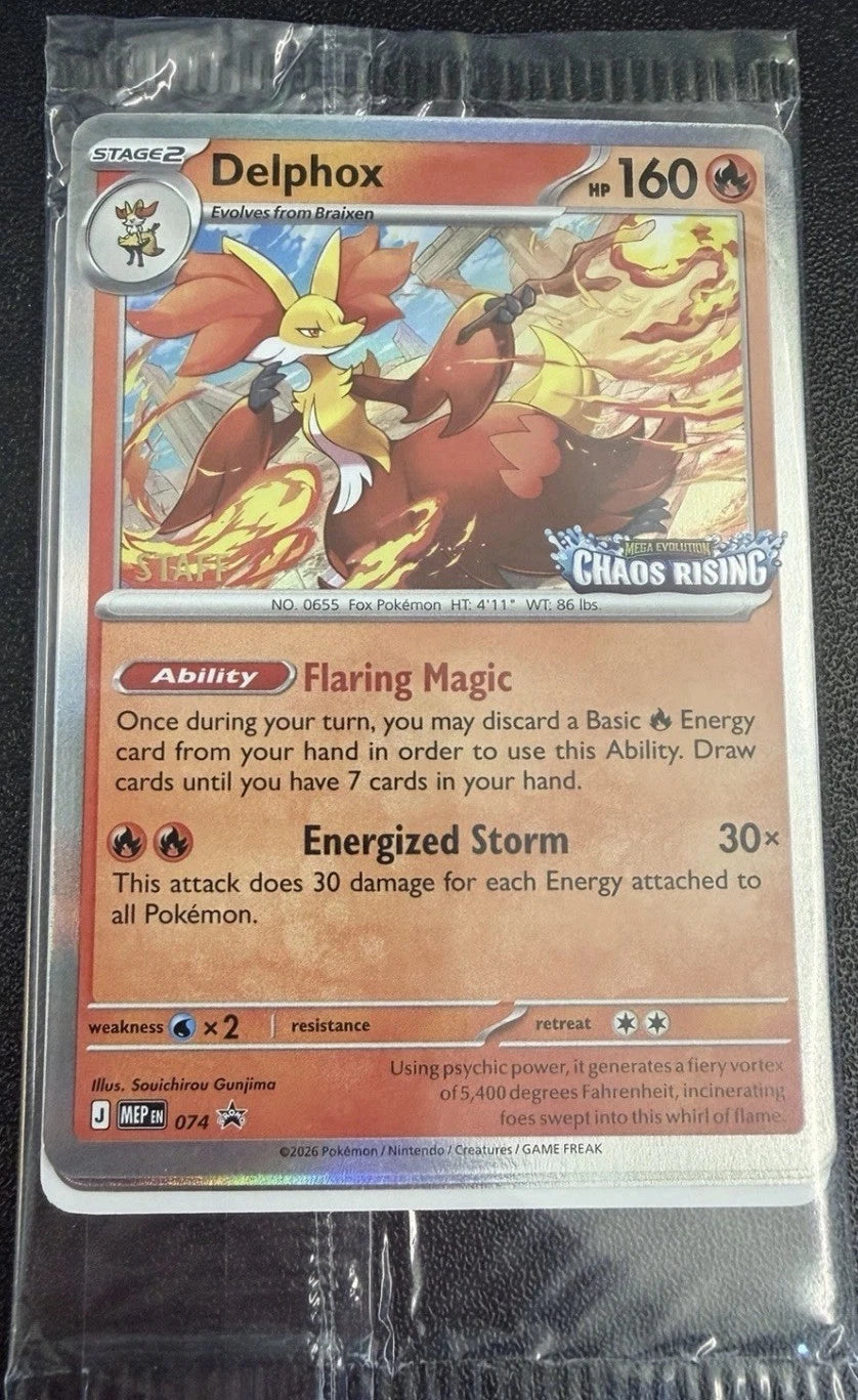 Mega Evolution - Chaos Rising (SEALED) [STAFF] Stamped Prerelease Promo Set Of 4