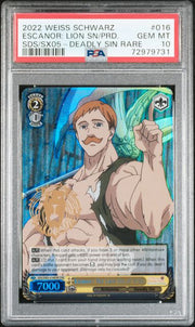 PSA 10 2022 Weiss Schwarz Escanor by Luffy Collects on MYNTED