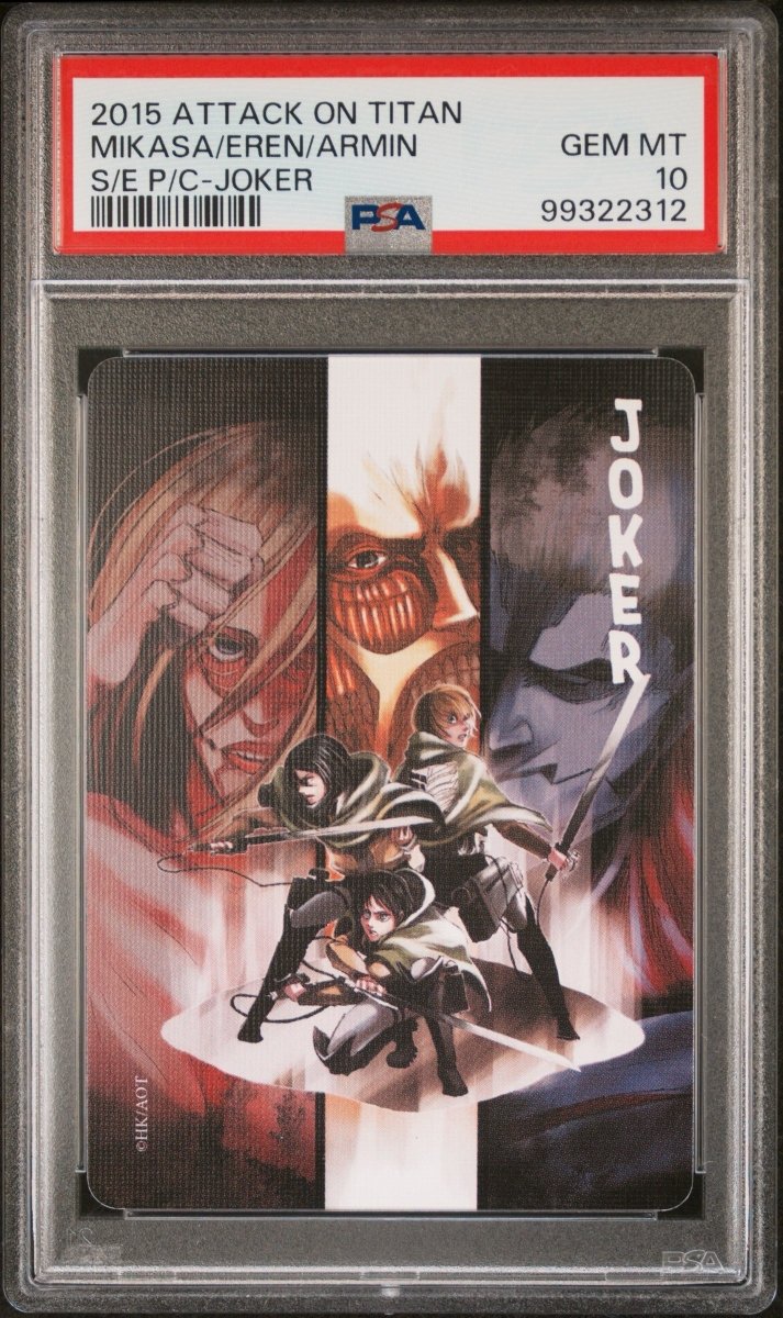 PSA 10 - Attack on Titan (Shingeki no Kyojin) - Mikasa/Eren/Armin - Joker Card (POP1) by TCGDON on MYNTED