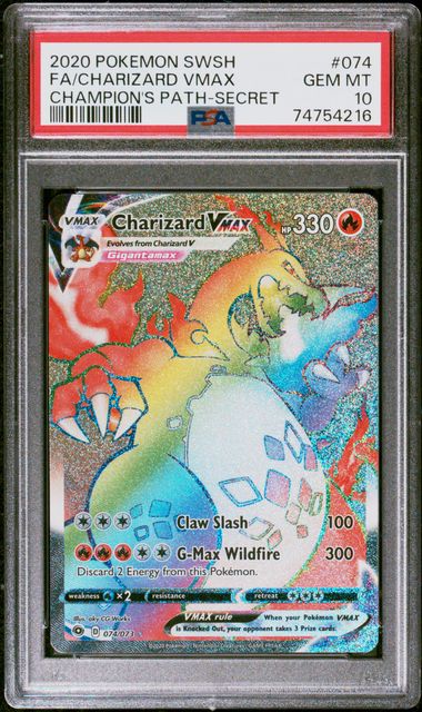 PSA 10 Charizard VMAX (Secret) Champion's Path Secret Rare 74/73 by Schmutzfink TCG on MYNTED