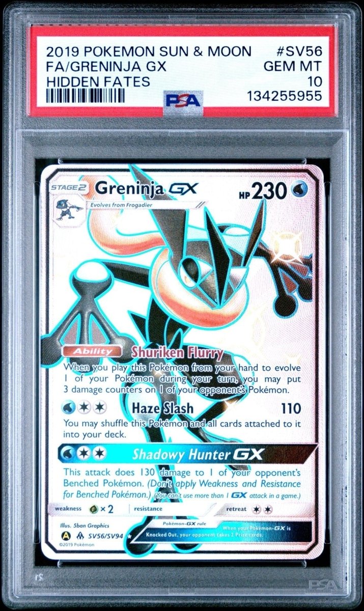 PSA 10 Gem Mint - Greninja GX SV56/SV94 - Hidden Fates Full Art Shiny Pokemon by Falconloot on MYNTED