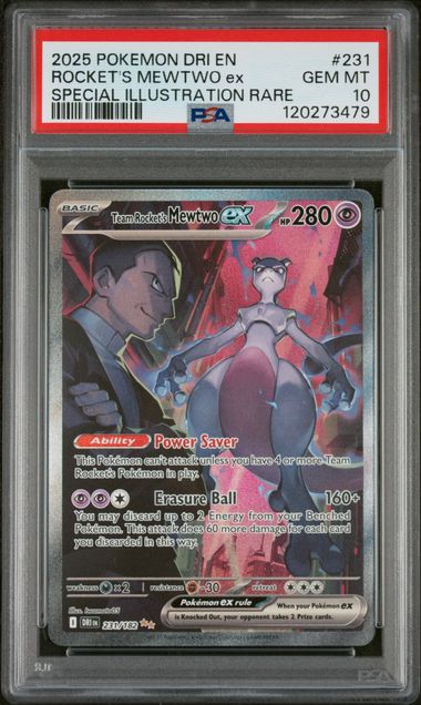 PSA 10 GEM MINT - ROCKET'S MEWTWO ex SPECIAL ILLUSTRATION RARE - DESTINED RIVALS - 231/182 by TBD TCG on MYNTED