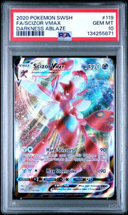 PSA 10 GEM MINT - SCIZOR VMAX - DARKNESS ABLAZE - 119/189 by TBD TCG on MYNTED
