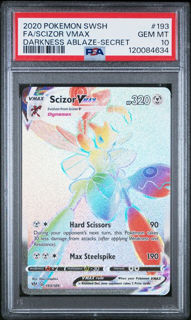PSA 10 GEM MINT - SCIZOR VMAX - DARKNESS ABLAZE - 193/189 by TBD TCG on MYNTED