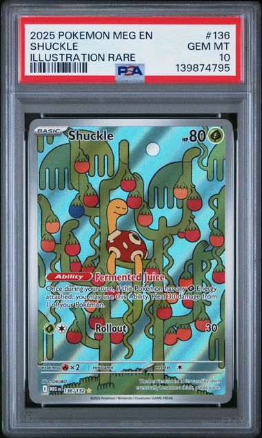 PSA 10 GEM MINT - SHUCKLE - Mega Evolution - 136/132 by TBD TCG on MYNTED