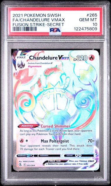 PSA 10 GEM MT - Chandelure VMAX (Secret) - Fusion Strike - 265/264 by TBD TCG on MYNTED