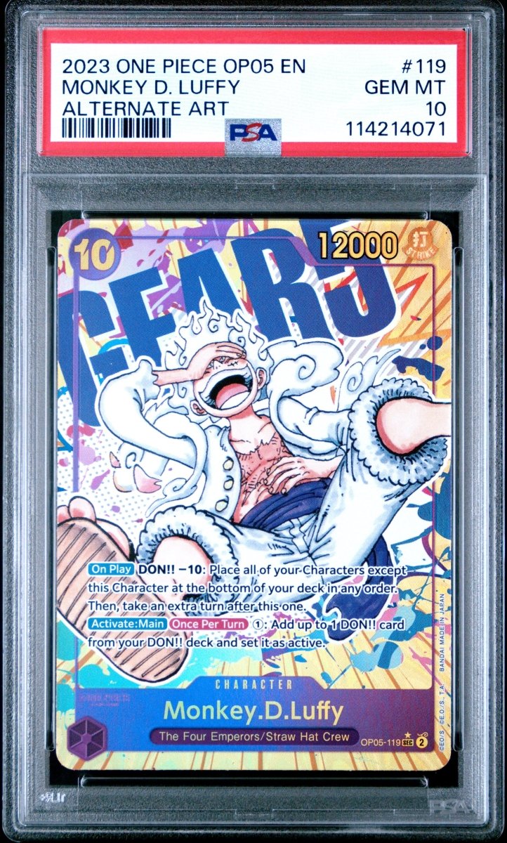 PSA 10 Monkey.D.Luffy Alternate Art OP05-119 by tradin9ape on MYNTED