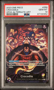 PSA 10 - One Piece - Crocodile - OP04 - Alt Art Leader by TCGDON on MYNTED
