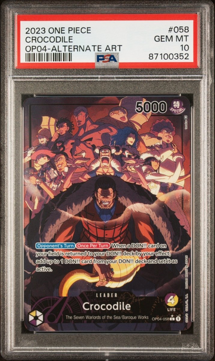 PSA 10 - One Piece - Crocodile - OP04 - Alt Art Leader by TCGDON on MYNTED