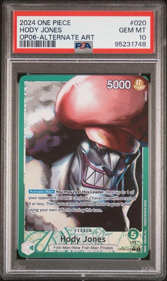 PSA 10 - One Piece - Hody Jones - OP06-020 - Alternate Art Leader by TCGDON on MYNTED