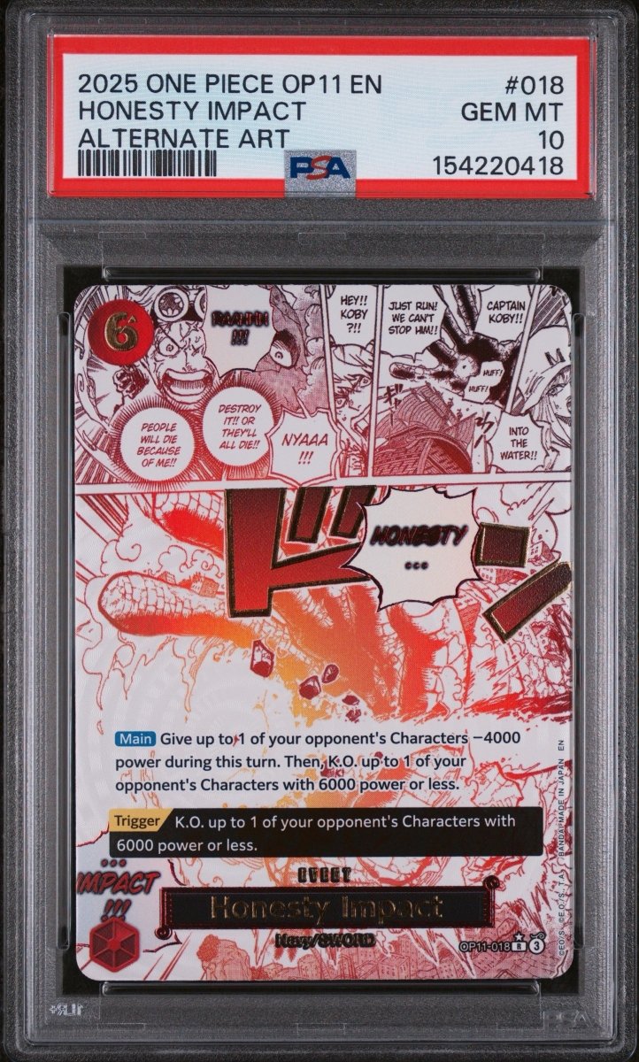 PSA 10 - One Piece - Honesty Impact - Manga Effect - OP11 by TCGDON on MYNTED