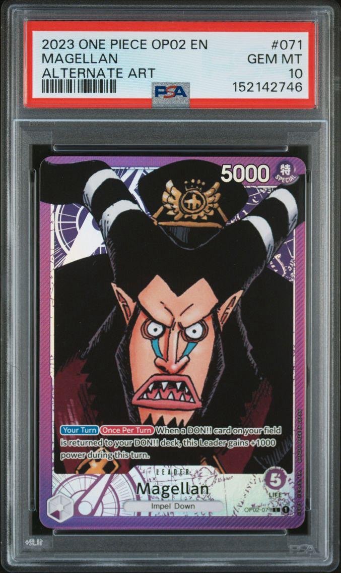 PSA 10 - One Piece - Magellan - OP02-071 - Alternate Art Leader by TCGDON on MYNTED