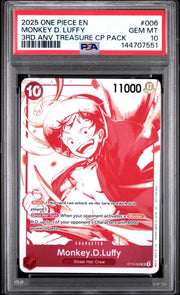 PSA 10 - One Piece - Monkey D Luffy 006 - 3rd Anniversary Treasure CP Pack by TCGDON on MYNTED