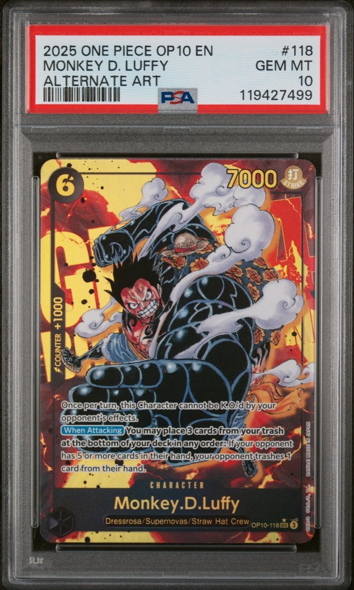 PSA 10 - One Piece - MONKEY D. LUFFY - ALTERNATE ART - OP10 by TCGDON on MYNTED