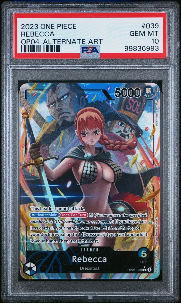 PSA 10 - One Piece - Rebecca - Alt Art Leader - OP04 by TCGDON on MYNTED