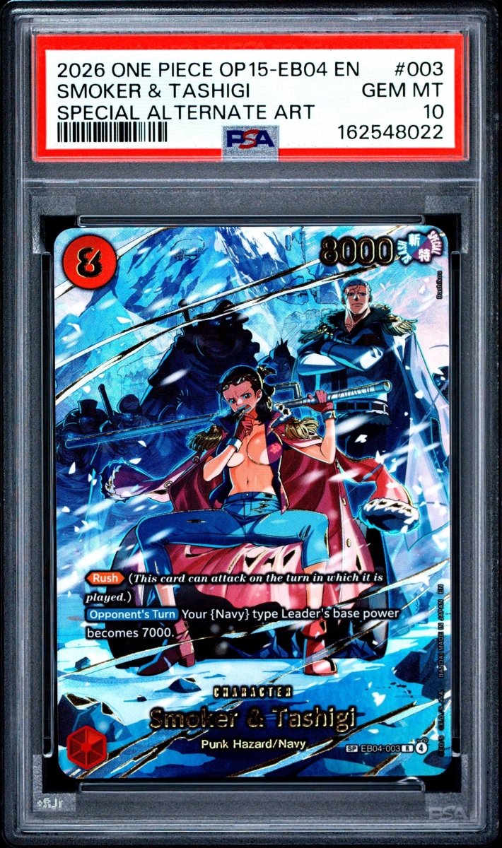 PSA 10 - One Piece - Smoker & Tashigi - Special Alternate Art (SP) - OP15-EB04 by TCGDON on MYNTED