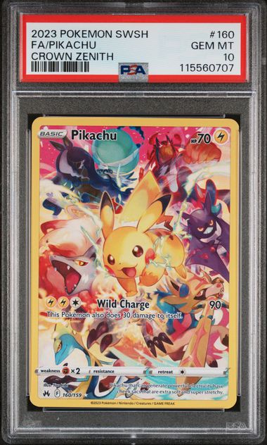 PSA 10 Pikachu 160 Full Art Secret Rare by Schmutzfink TCG on MYNTED
