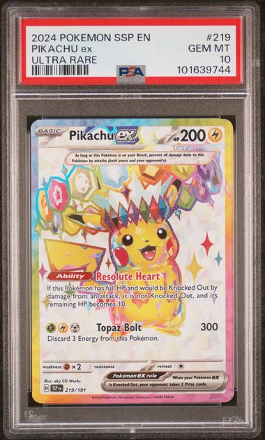 PSA 10 Pikachu ex 219 Ultra Rare by Schmutzfink TCG on MYNTED