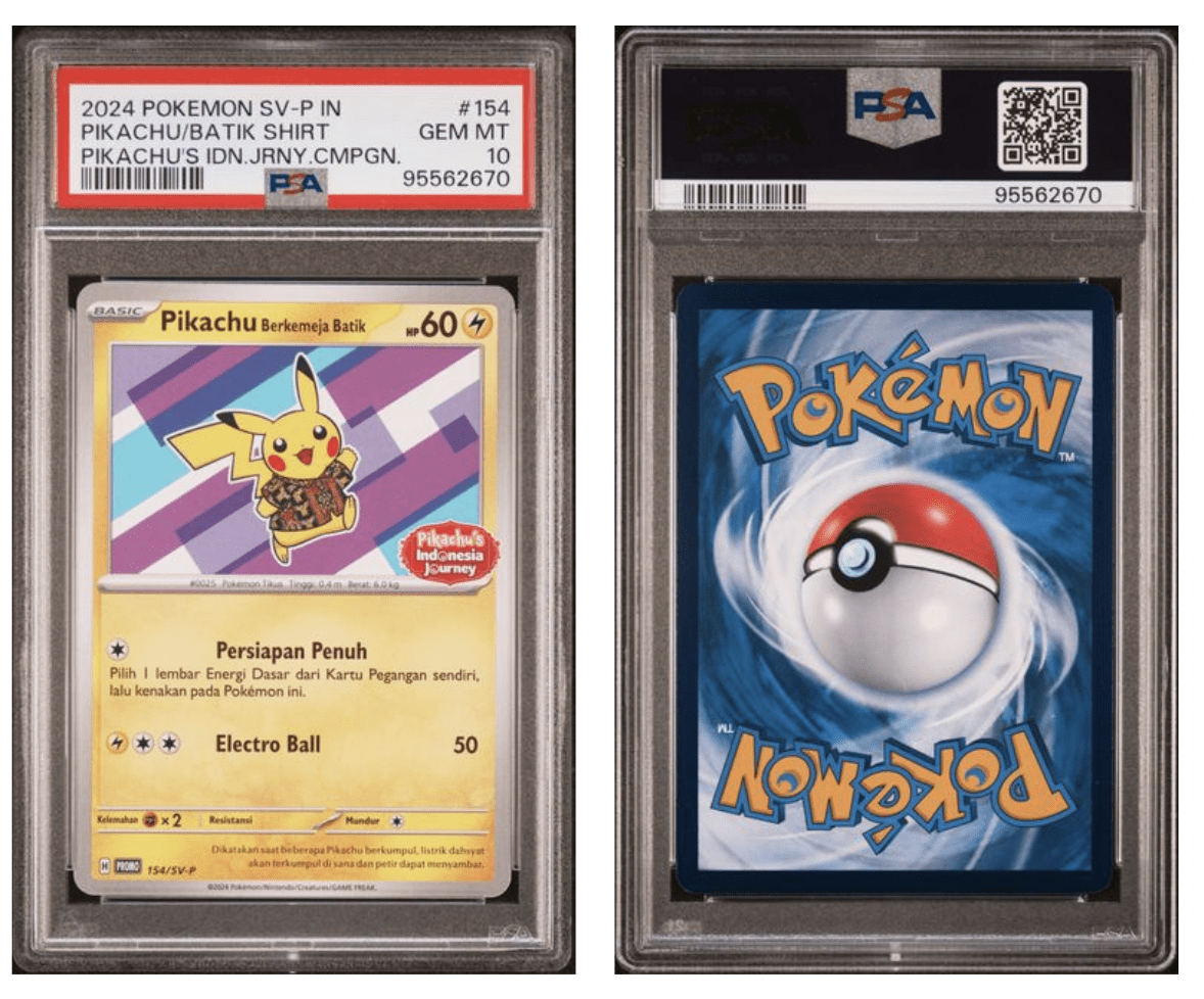 PSA 10 POKEMON INDONESIAN SV - P PROMO 154 PIKACHU/BATIK SHIRT PIKACHU'S IDN.JRNY.CMPGN. by Sonys TCG on MYNTED