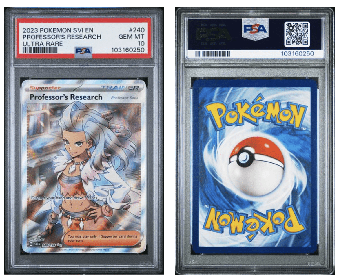PSA 10 POKEMON SVI EN - SCARLET & VIOLET 240 PROFESSOR'S RESEARCH ULTRA RARE by Sonys TCG on MYNTED