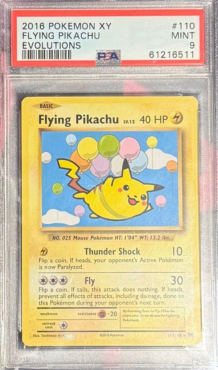 PSA 9 | 2016 POKEMON XY FLYING PIKACHU EVOLUTIONS by Shaibz TCG on MYNTED