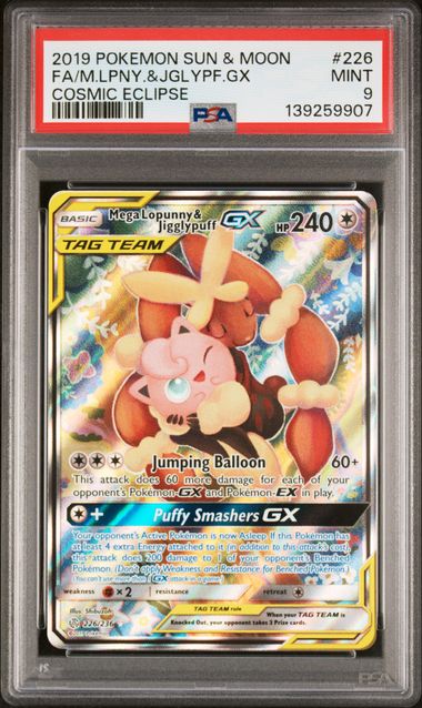 PSA 9 Mega Lopunny & Jigglypuff GX (Alternate Full Art) by Schmutzfink TCG on MYNTED