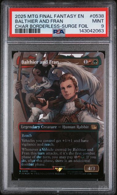 PSA 9 MINT - BALTHIER AND FRAN CHAR BORDERLESS - SURGE FOIL - FINAL FANTASY - 0538 by TBD TCG on MYNTED