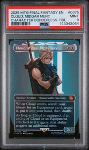 PSA 9 MINT - CLOUD, MIDGAR MERC CHARACTER BORDERLESS - FOIL - FINAL FANTASY - 0375 by TBD TCG on MYNTED