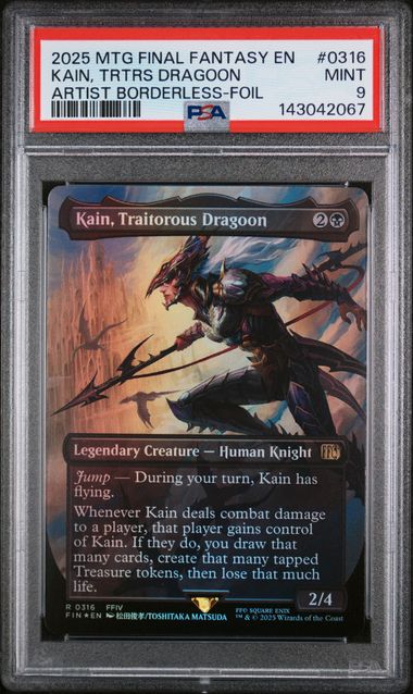 PSA 9 MINT - KAIN, TRTRS DRAGOON ARTIST BORDERLESS - FOIL - FINAL FANTASY - 0316 by TBD TCG on MYNTED