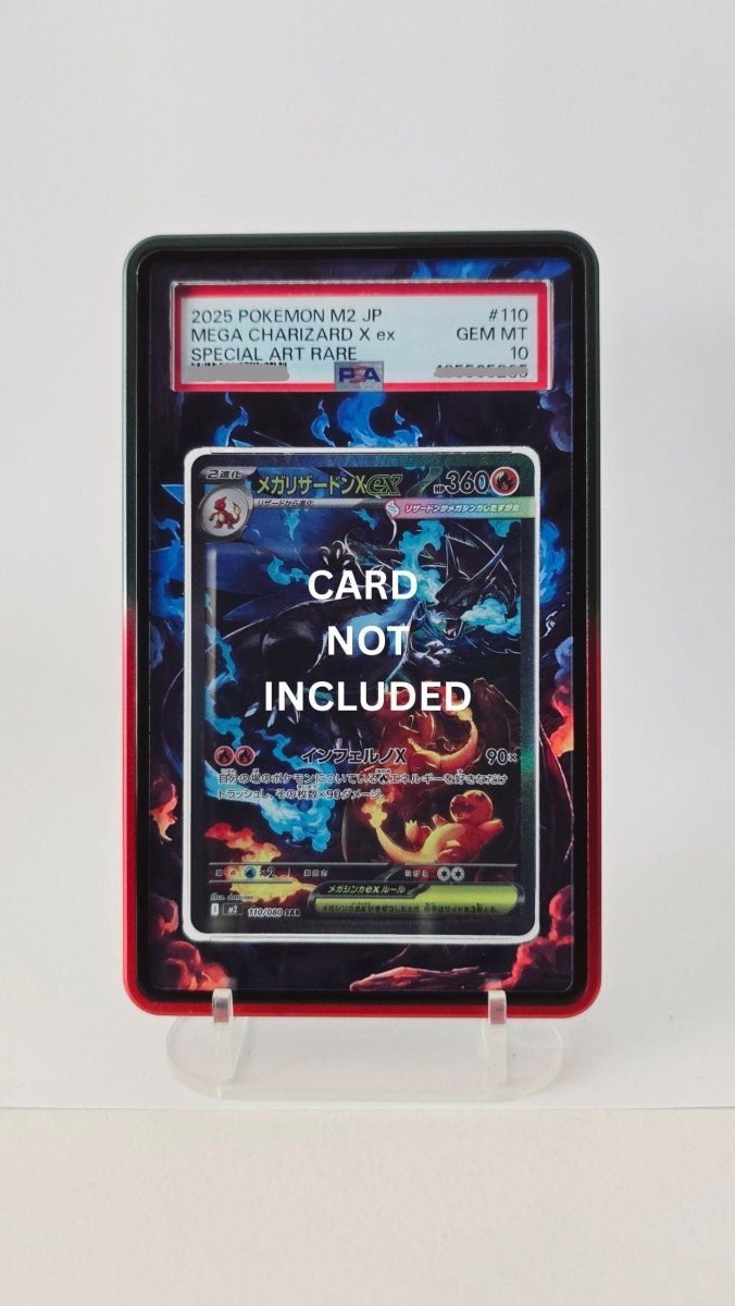 PSA Magnetic Case (Black & Red) (sealed) with Extended Artwork - Mega Charizard Ex SIR 125/094 PF and SAR 110/080 IX by MechaKai Collectibles on MYNTED
