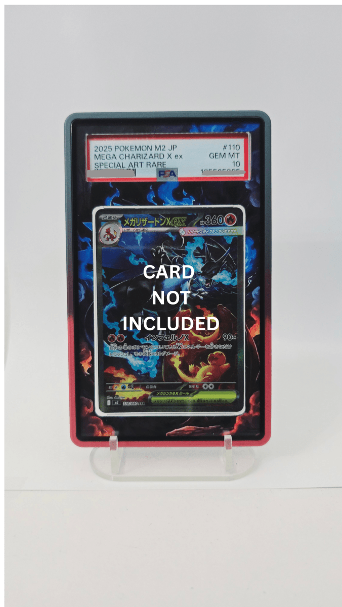 PSA Magnetic Case (Black & Vibrant Pastel Red) (sealed) with Extended Artwork - Mega Charizard Ex SIR 125/094 PF and SAR 110/080 IX by MechaKai Collectibles on MYNTED