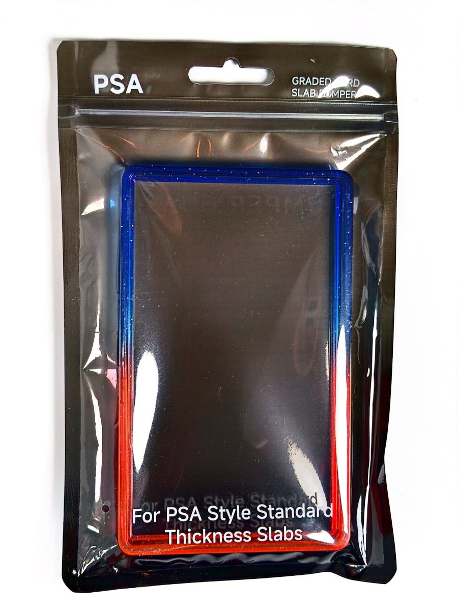 PSA Slab Guard with Clear Back Support - Deep Blue/Red by TCGDON on MYNTED