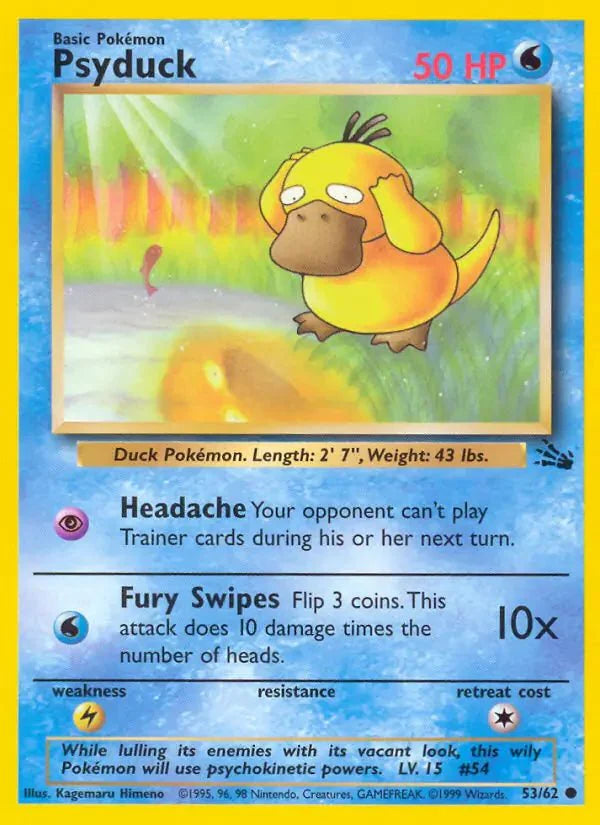 Psyduck - 53/62 - Fossil (Unlimited) LP by The Archive Stop on MYNTED