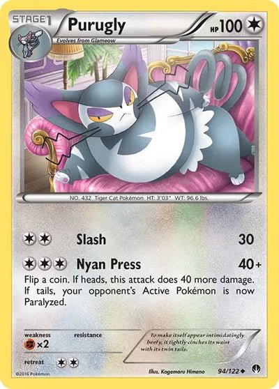 Purugly (Reverse Holofoil) BREAKpoint Uncommon 94 by PokeSource on MYNTED
