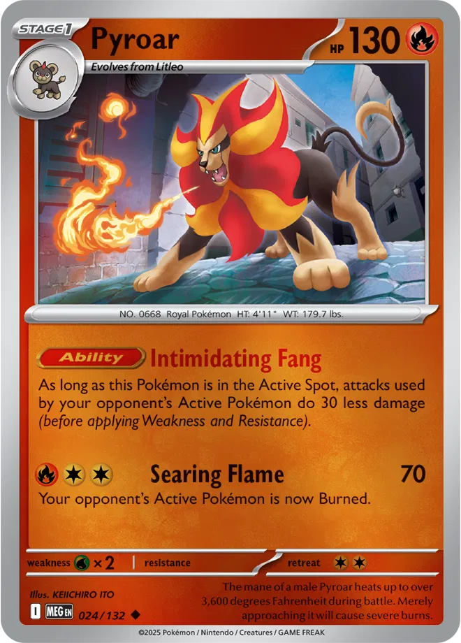 Pyroar Mega Evolution Uncommon • 024/132 Reverse Holofoil by Shark Pop Culture on MYNTED