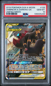 PSA 10 Umbreon & Darkrai GX Unified Minds Ultra Rare 125/236