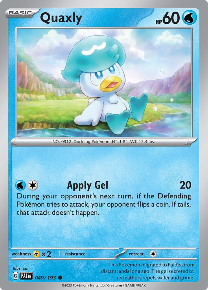 Quaxly 049/193 Normal · Paldea Evolved (PAL) by PokeMarsi on MYNTED