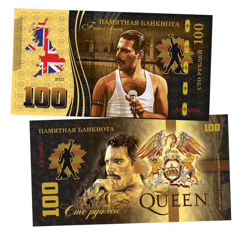 Queen Bohemian Rhapsody 100 Rubles UNCB banknote by UNCB on MYNTED