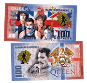 Queen We are the Champions 100 Rubles UNCB banknote by UNCB on MYNTED