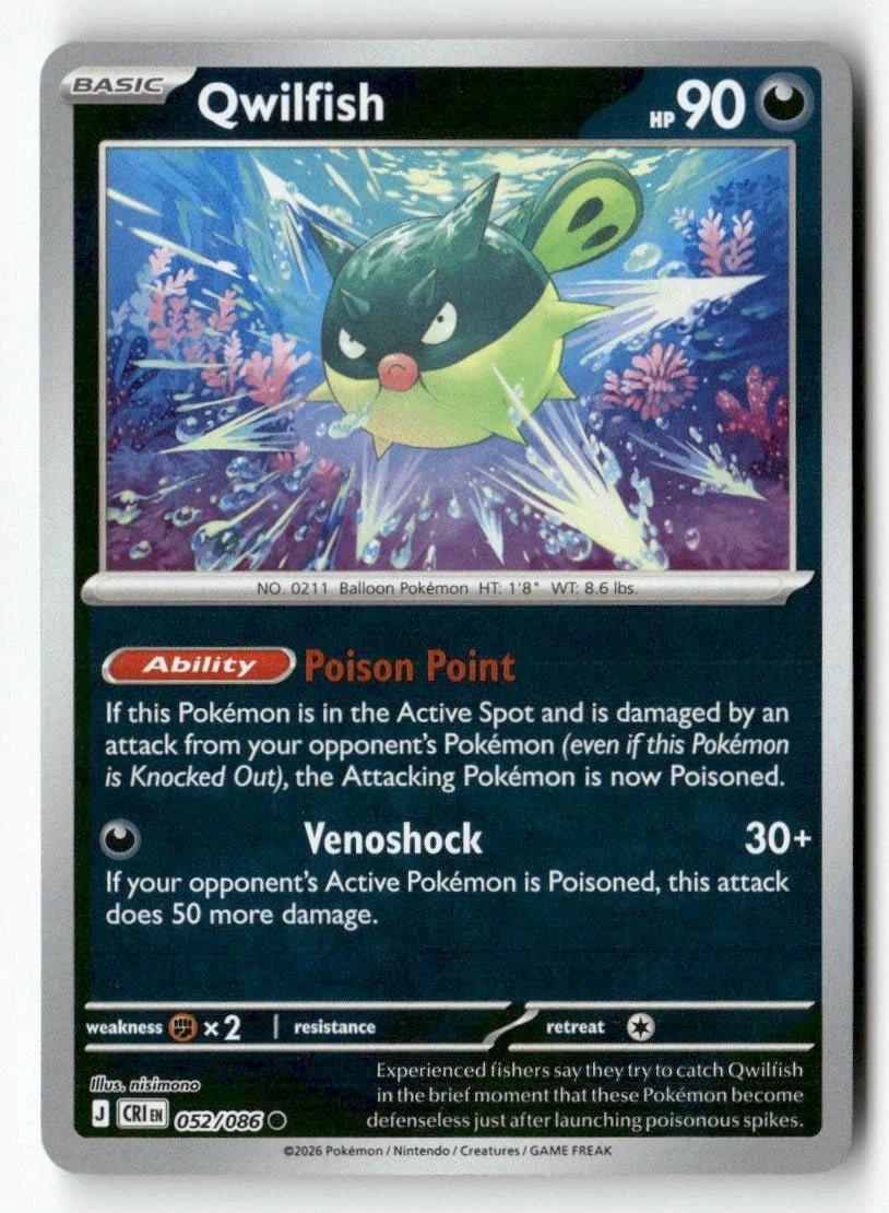 Qwilfish - 052/086 (Reverse Holo) - Chaos Rising (CRI) ME04 by SAFAQATI on MYNTED