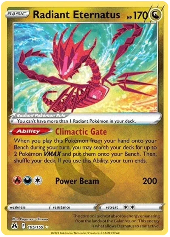 Radiant Eternatus 105/159 - Crown Zenith - Radiant Rare by Light Collectibles on MYNTED