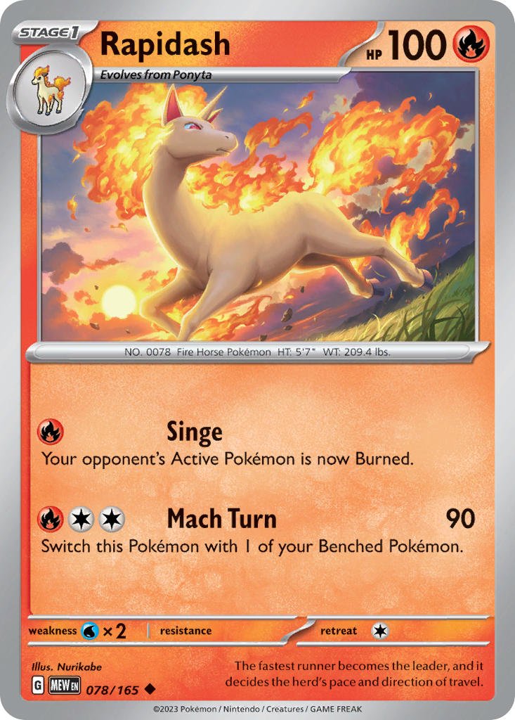 Rapidash · 151 (MEW) 078 (Normal) by PokeMarsi on MYNTED