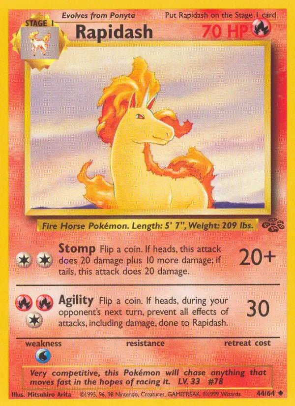 Rapidash Jungle Uncommon • 44 Unlimited by Marnie’s TCG on MYNTED
