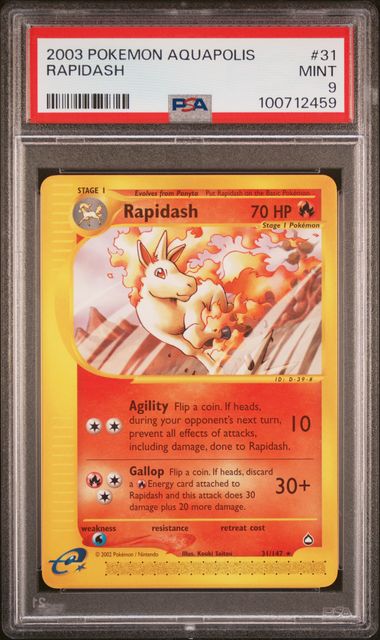 PSA 9 Pokémon - Rapidash Aquapolis #31