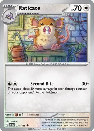 Raticate 020/165 · Normal (SV: 151) by Devastation Collectibles on MYNTED