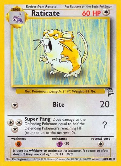 Raticate - 58/130 - Base Set 2 by The Archive Stop on MYNTED