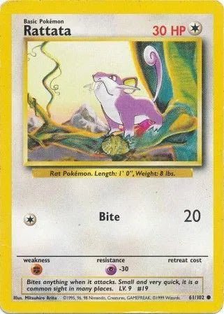 Rattata - 61/102 - Base Set (Unlimited) LP by The Archive Stop on MYNTED