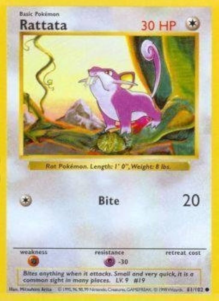 Rattata Base set (Unlimited) 61/102 by ISB Collector on MYNTED